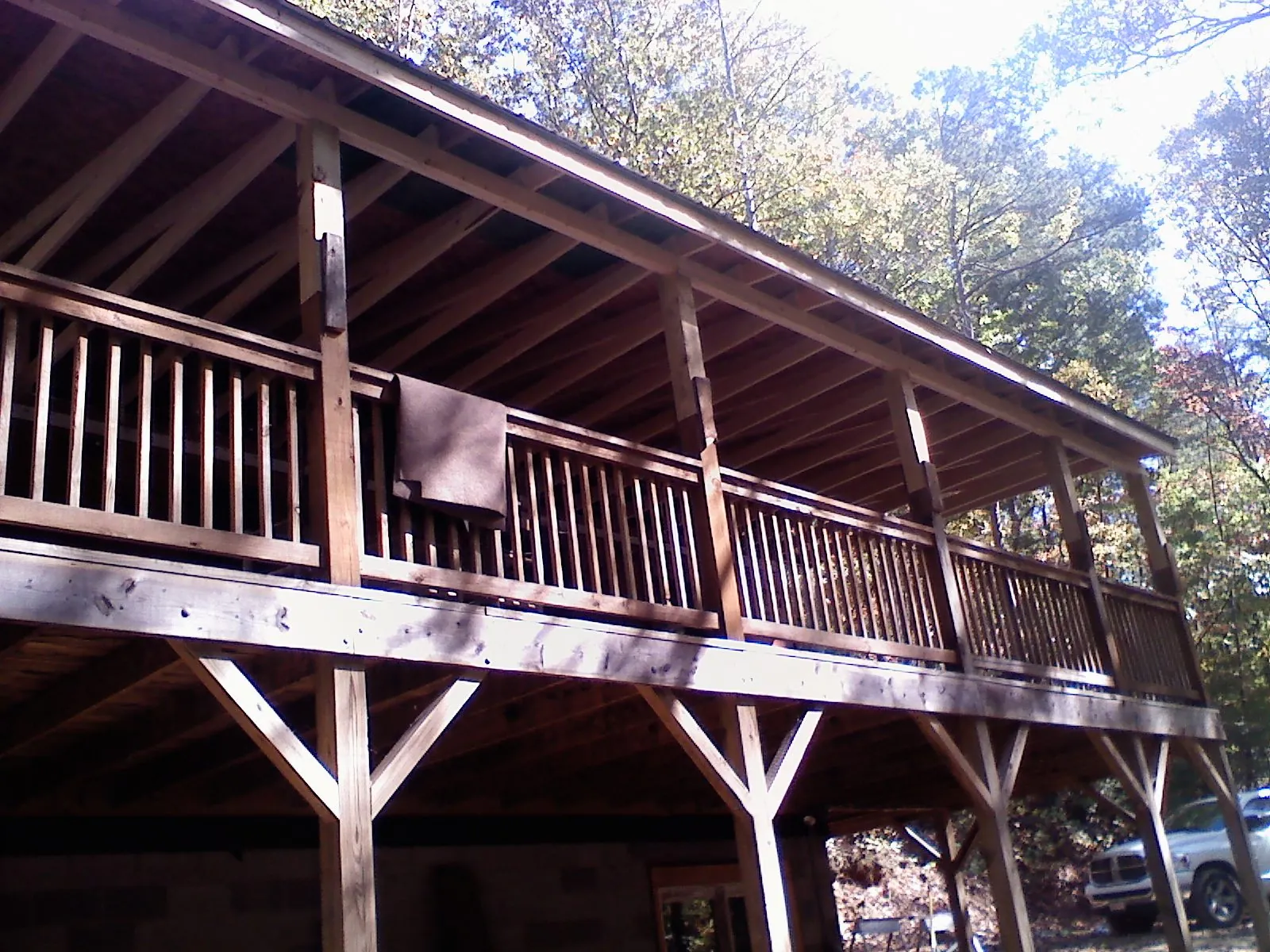 Timber framing under a new elevated porch and deck — Roof Leak Repair in Terrace Park by Roofing Brothers